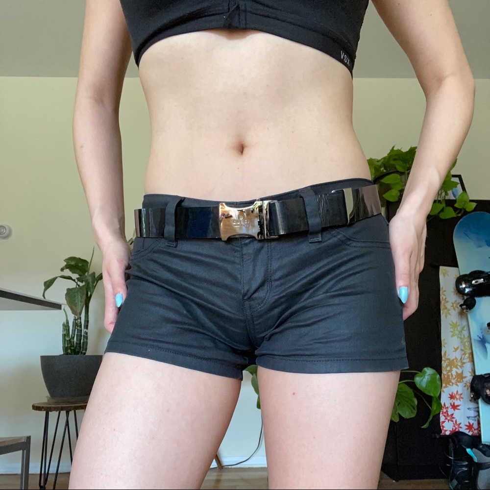 Gucci Shiny Silver Buckle Belt Patent Black